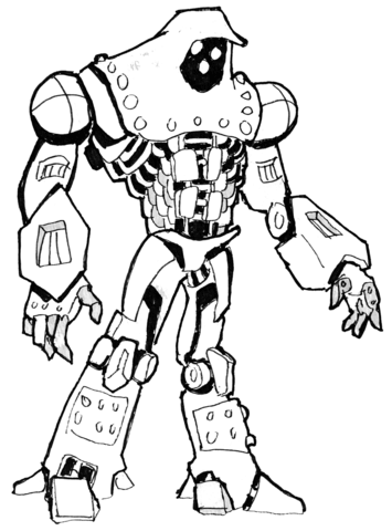 Sci Fi Robot   Assassin Coloring Page